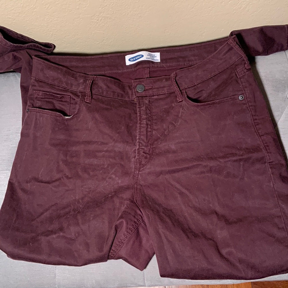 Old Navy rockstar super skinny high rise maroon jeans